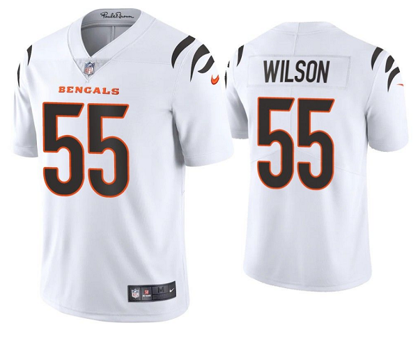Men's Cincinnati Bengals #55 Logan Wilson 2021 White Vapor Untouchable Limited Stitched Jersey